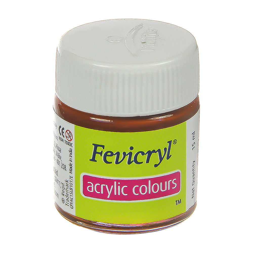 Fevicryl Acrylic Colour Loose, 15ml, Burnt Sienna-01