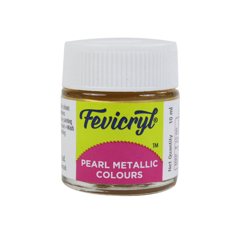 Pidilite Fevicryl Acrylic Colour 10ml, Pearl Metallic Gold-352