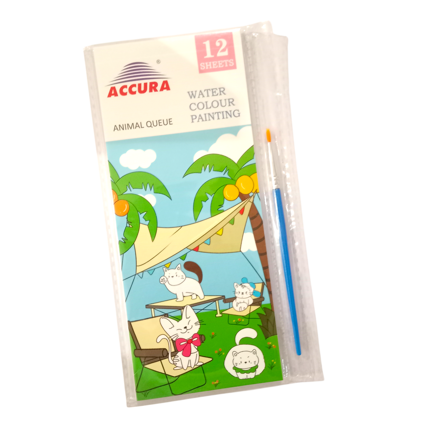Accura Water Colour Painting 12 Sheets, Animal Queue