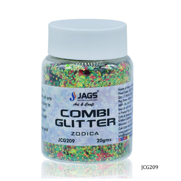 Jags Combi Glitter 20g craft powder pack, Zodica shade