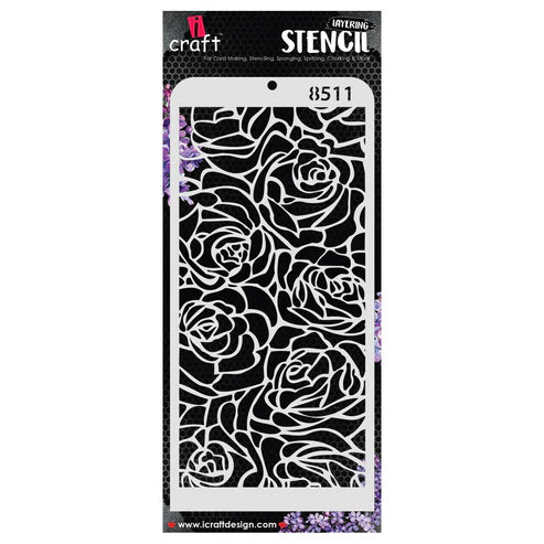 iCraft Layering Stencil 4x8 inches, Roses #8511