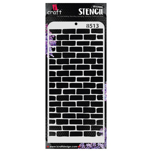 iCraft layering stencil with brick wall pattern, 4x8 inches