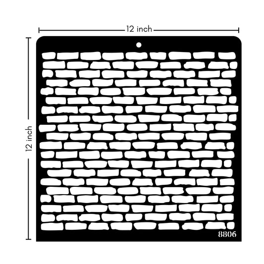 iCraft Layering Stencil 12x12 inches, Brick Wall #8806