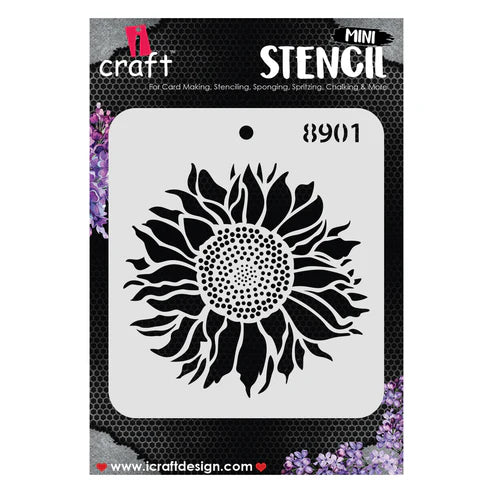 iCraft Mini Stencil 4x4 inches Sunflower #8901