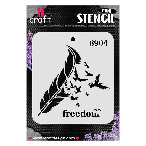 iCraft Mini Stencil 4x4 inches Freedom #8904