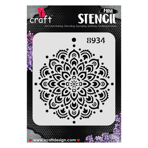 iCraft mandala design mini stencil, 4x4 inches, #8934