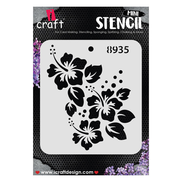 iCraft floral leaf reusable stencil, 4x4 inches, #8935