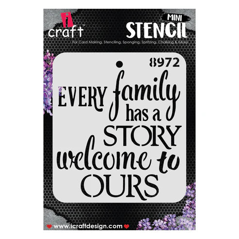iCraft Mini Stencil 4x4 inches, Family #8972
