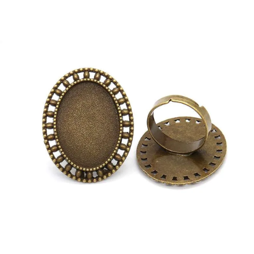 Metal Ring Bezel Vintage #34RG06, 2pc