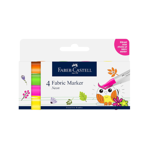 Faber-Castell Fabric Markers Neon 4 Shades