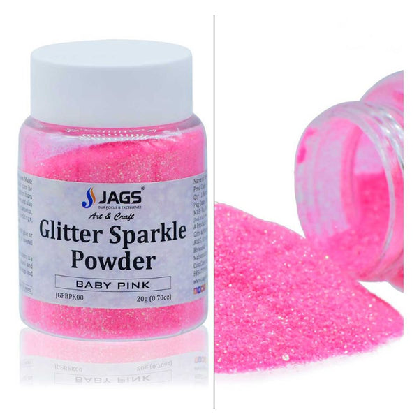 Jags Glitter Sparkle Powder 20g in Baby Pink, fine craft and resin glitter