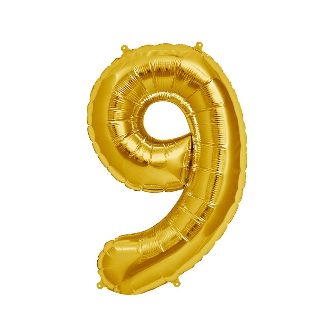 Alphabet Foil Balloon 16 inches, Number 9
