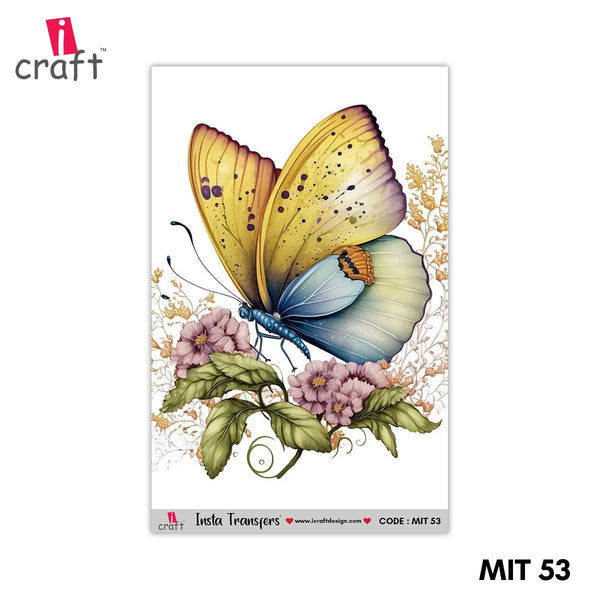 iCraft A6 water transfer sheet with butterfly design