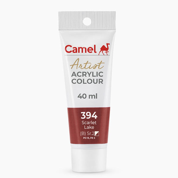 Camel Artist Acrylic Colour tube, Scarlet Lake shade