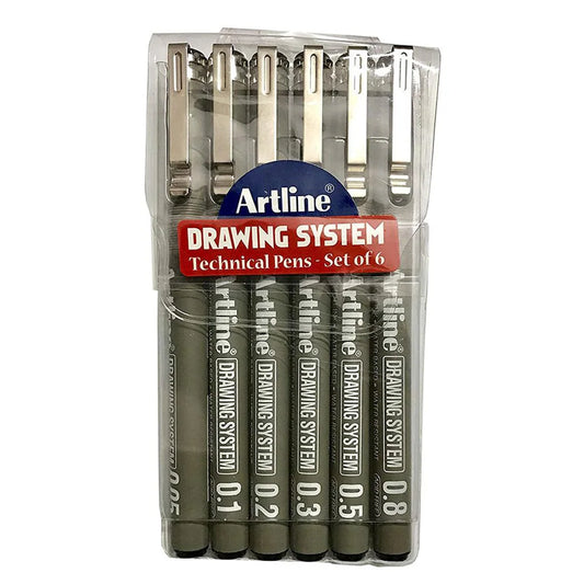 Artline Drawing Technical Micron Microtip Fineliner Pens, 6 Sizes