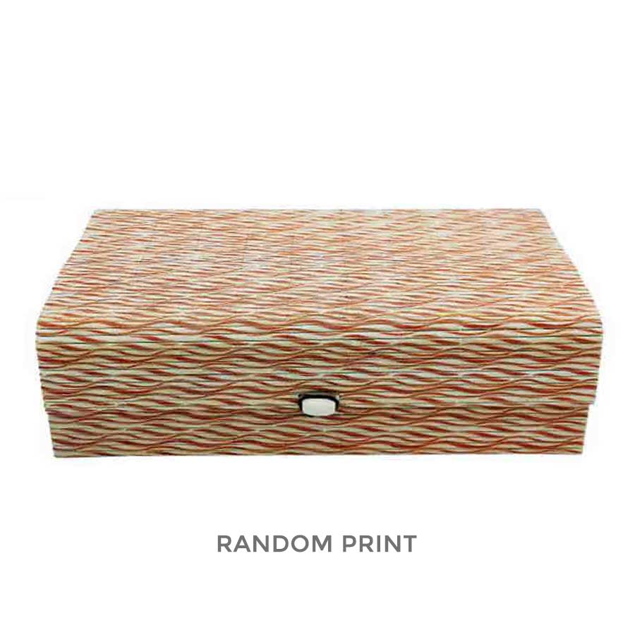 Bamboo jewellery box, 5x7 inches, with hinged lid open
