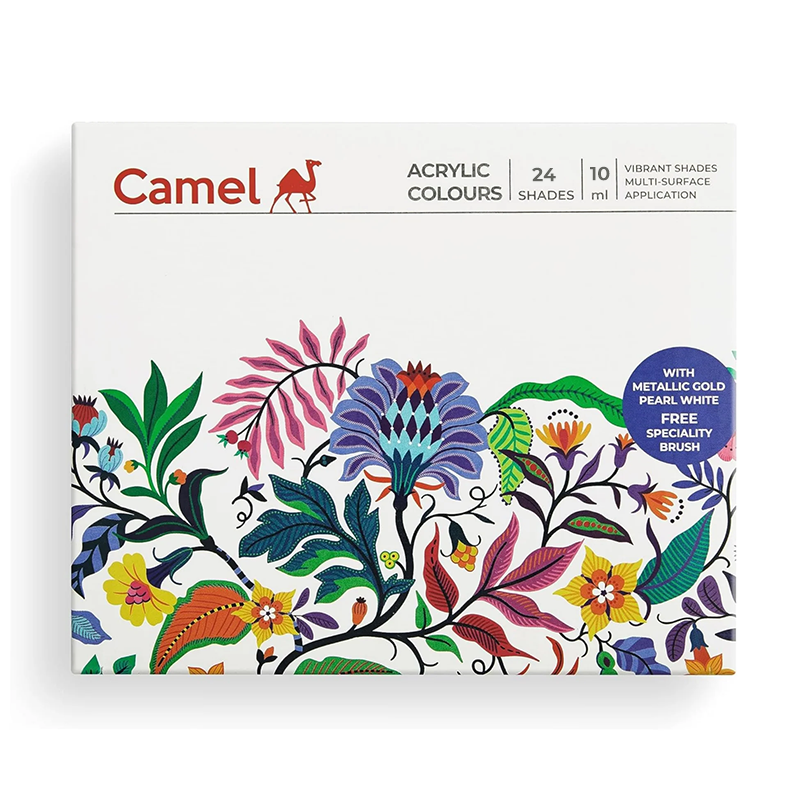 Camel Acrylic Colours, 10ml x 24 Shades