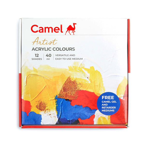 Camel Artist Acrylic Colours set, twelve 40ml tubes