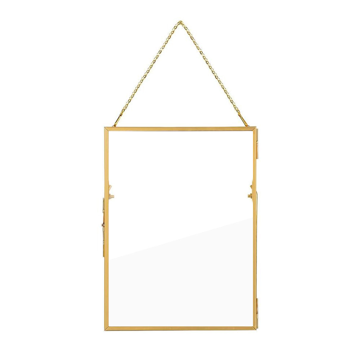 Vintage Floating Glass Frame, Golden, 5x7 inches