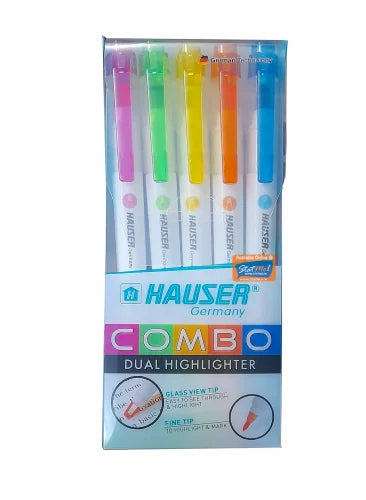 Hauser Combo Dual Highlighters, 5pc