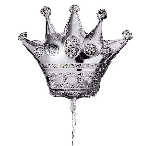 LD Foil Balloon Crown, Silver