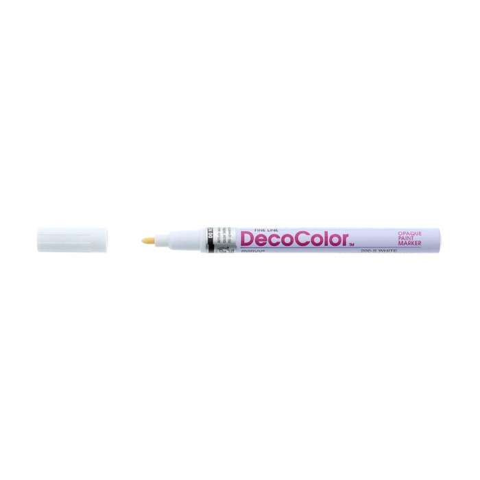 Marvy Uchida DecoColour Opaque Paint Marker, Fine Line, White 200-S