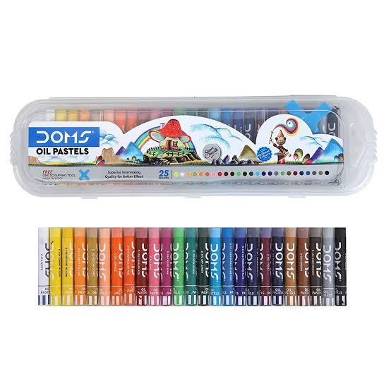 Doms Oil Pastels, Plastic Case, 25 Shades