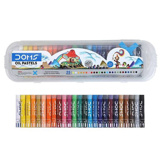 Doms Oil Pastels, Plastic Case, 25 Shades
