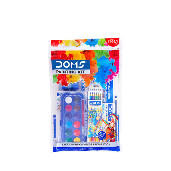 Doms Painting Kit box with paints, brush and canvas