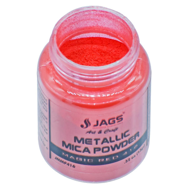 Jags Metallic Mica Powder 15g in Magic Red, shimmering resin pigment