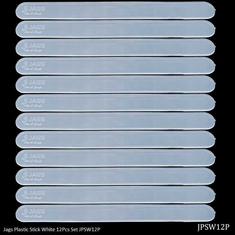 Jags Plastic Stick White 12pc