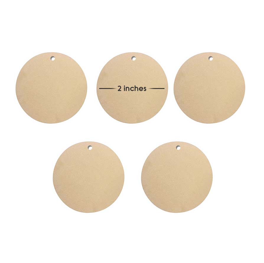 MDF Round with Hole for Keychain, 5pc