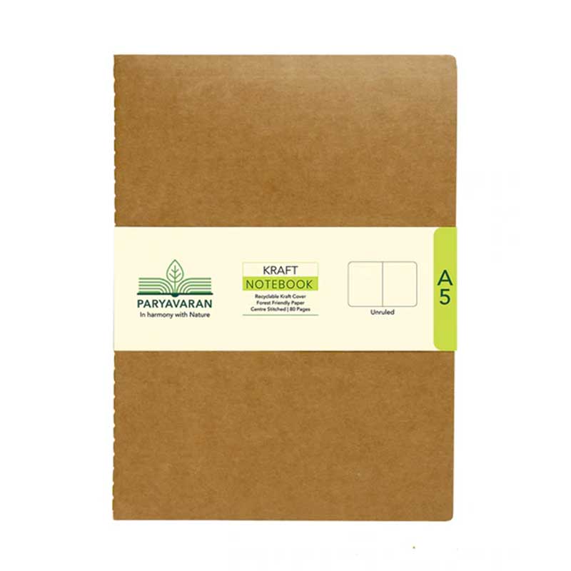 Scholar Paryavaran Kraft Notebook, 80 Pages, Unruled, A5