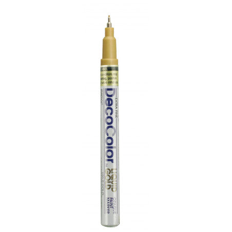 Marvy Uchida DecoColour Opaque Paint Marker, Extra Fine, Gold 120-S