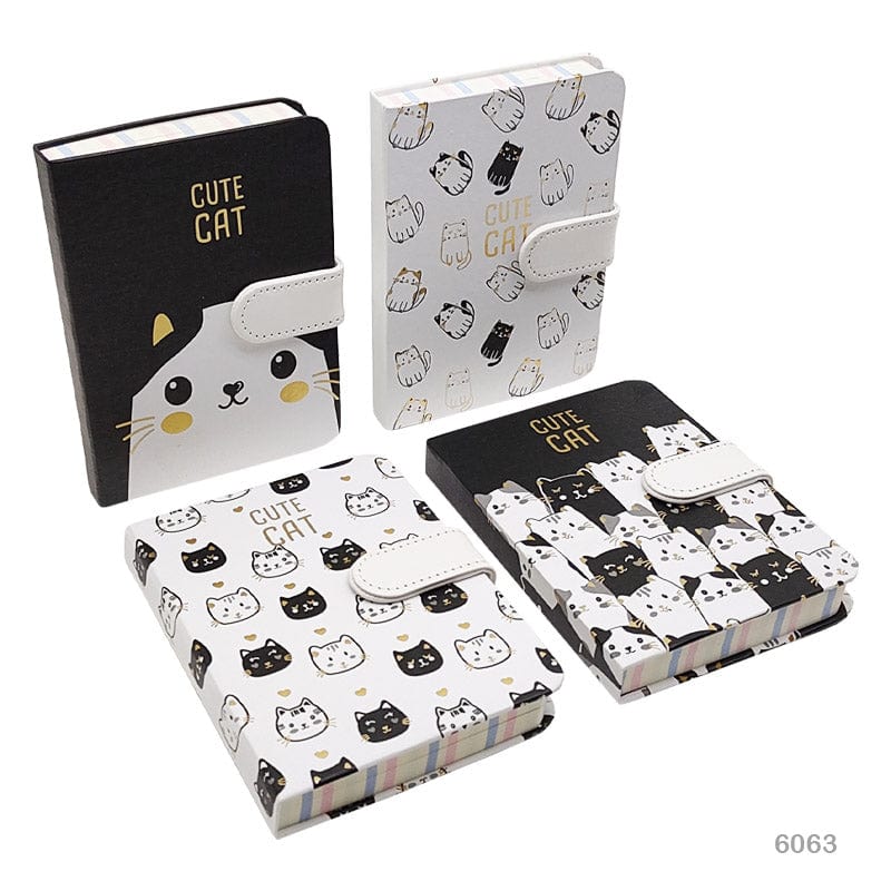 Printed A6 diary notebook with magnetic button closure