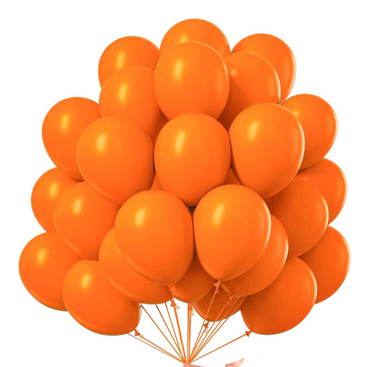 Pack of 50 bright orange latex party balloons