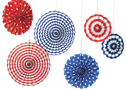 LD Decoration Paper Fan 6pc, Random Colour Design