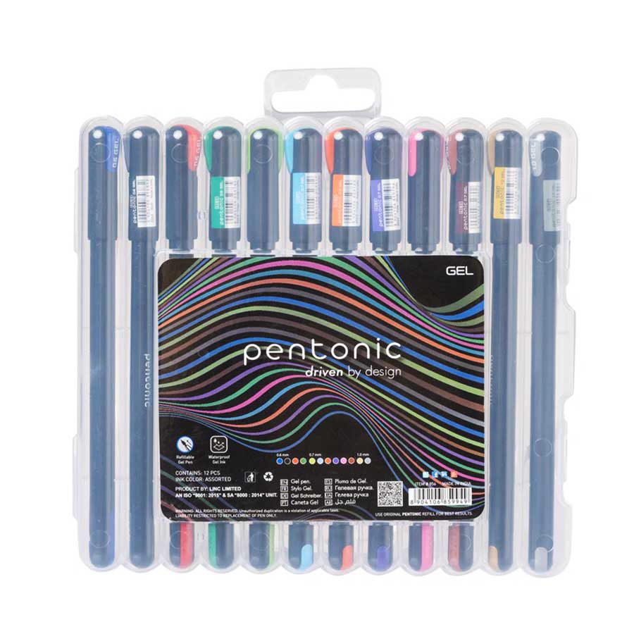Pentonic Gel Pen Set, Multicolour, 12 shades – Chetna Store
