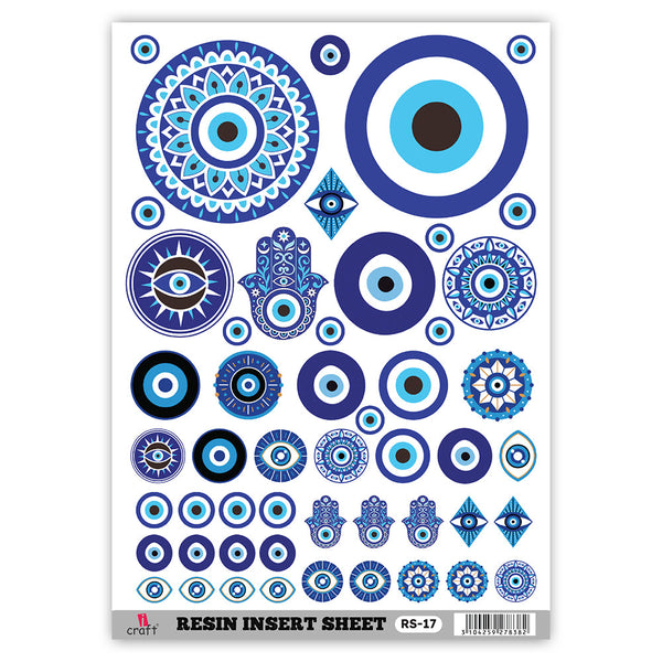 iCraft A5 resin insert sheet with evil eye design