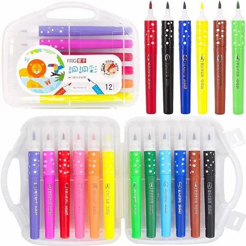 Brush pen set of 12 shades in plastic case