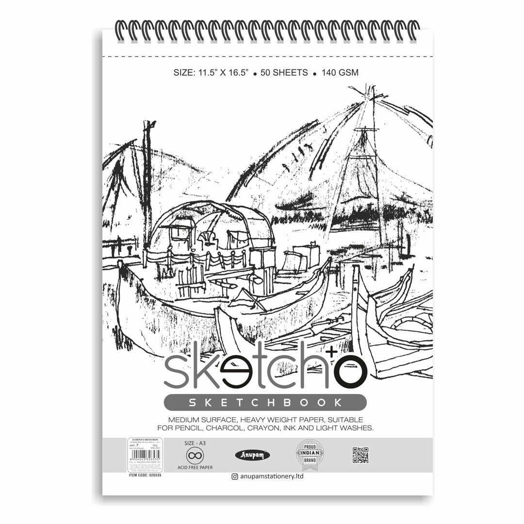Anupam Sketcho Sketchbook 140gsm, 50 Sheets, A3