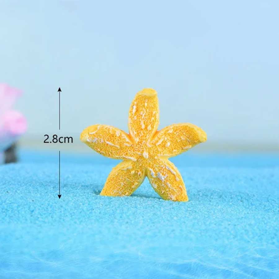 Miniature Starfish Yellow 40x45mm, 5pc #MTR505B