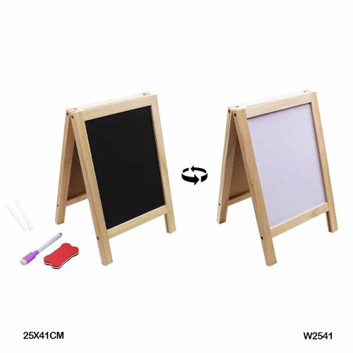 Wooden Black White Board Stand 25x41cm