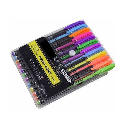 Zuixua Glitter Pens, Neon Colour, 12 Shades