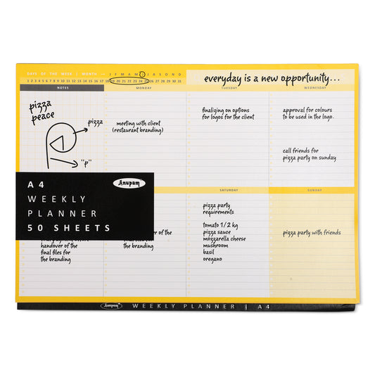 Anupam Weekly Planner A4, 50 Sheets