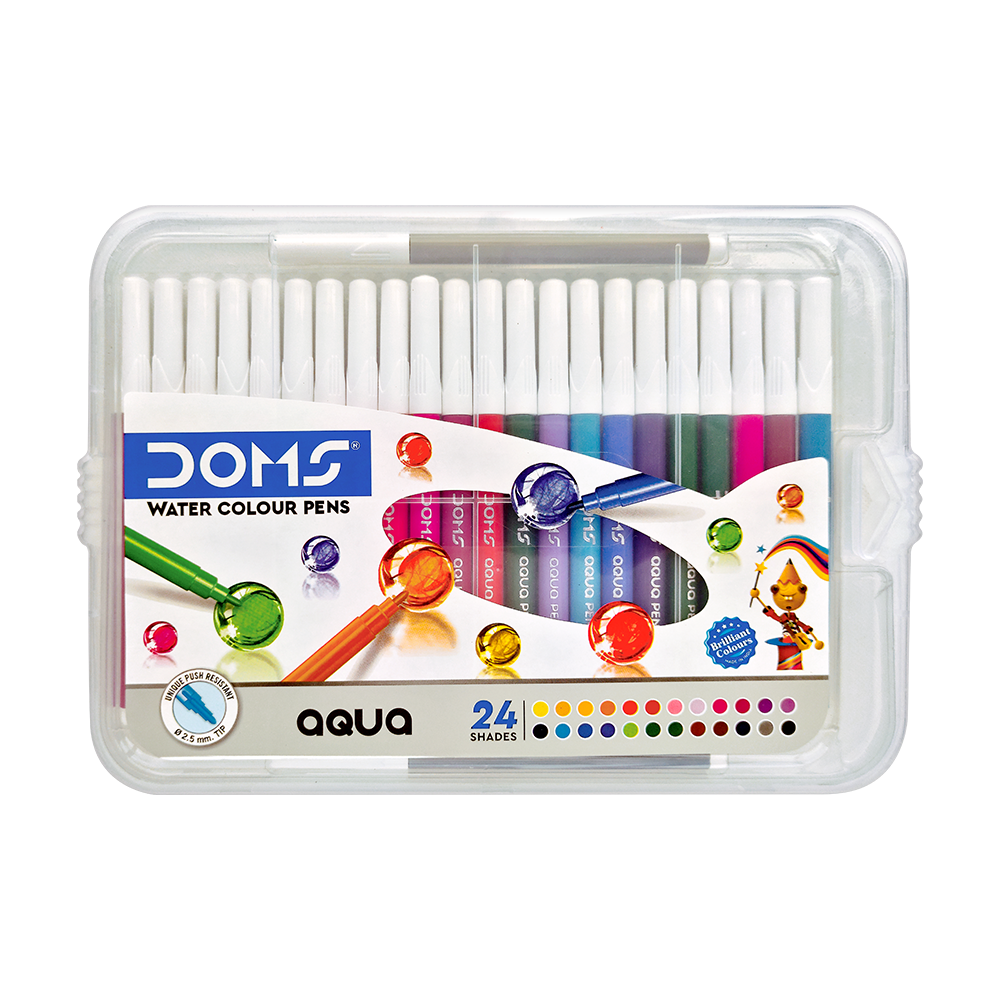 Doms Aqua Water Colour Pens, 24 Shades