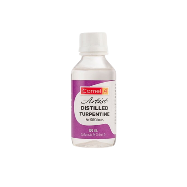 Bottle of Camel Artist Distilled Turpentine 100ml for oil painting