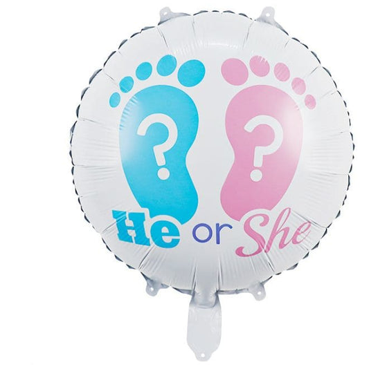 LD Foil Balloon 18inches, Baby Shower, He or She, 1pc
