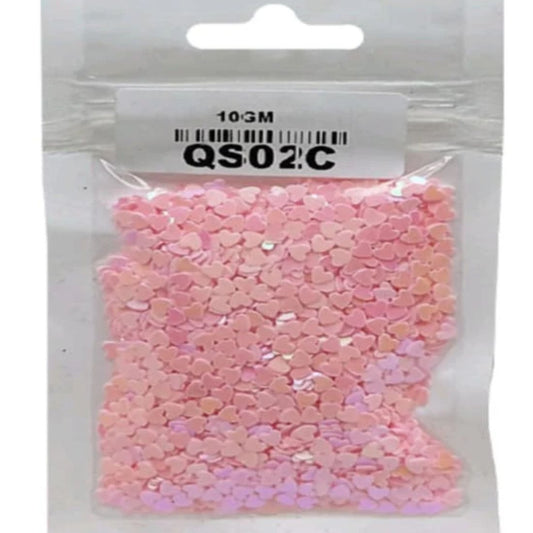 Sequins Heart 3mm, Baby Pink 10g #QS02C
