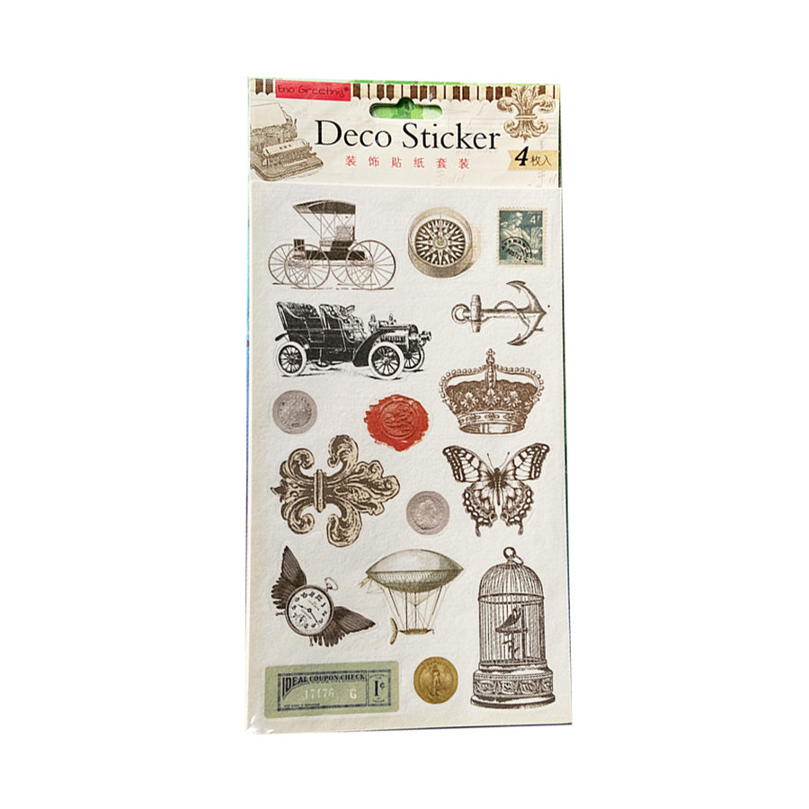 Deco Sticker Vintage 4pc #DSH1803